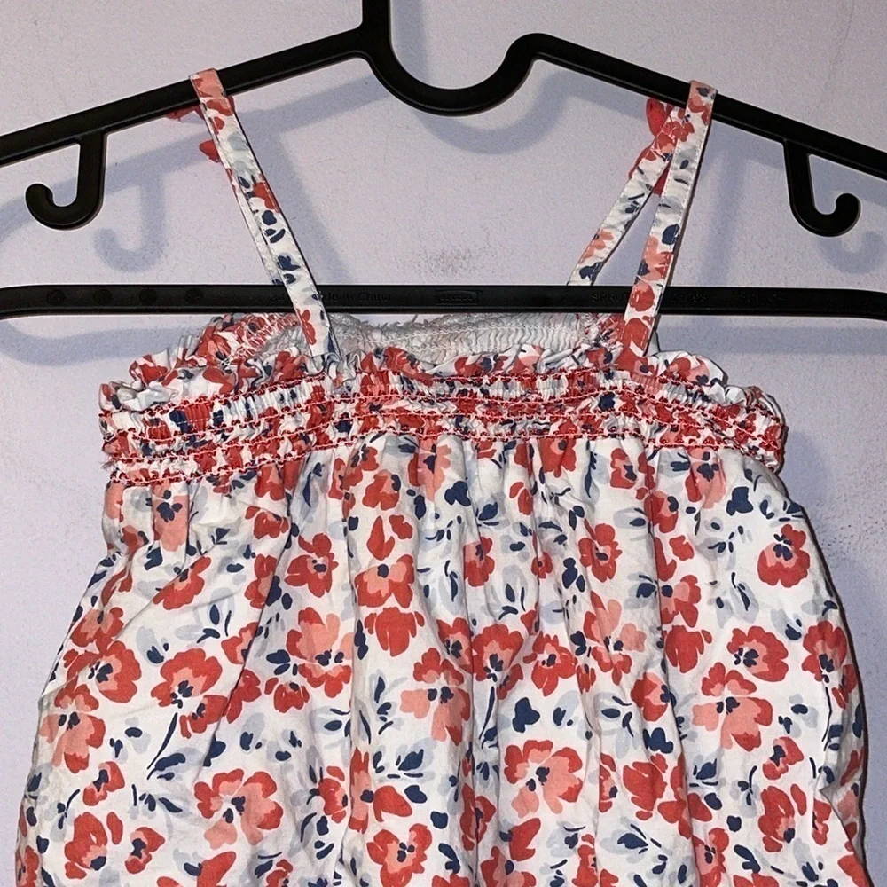 Tommy Bahama Floral Smocked Top Onesie Bodysuit Sleeveless size 18 months